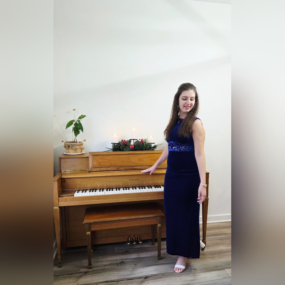 Blue Velvet Dress